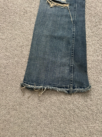 Kazuyuki Kumagai Attachment Distressed Flared Denim Jeans