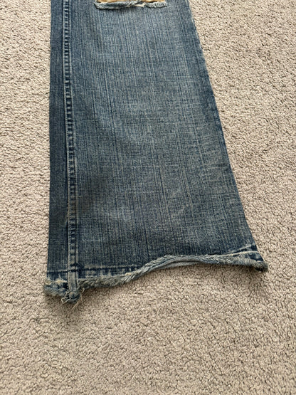 Kazuyuki Kumagai Attachment Distressed Flared Denim Jeans