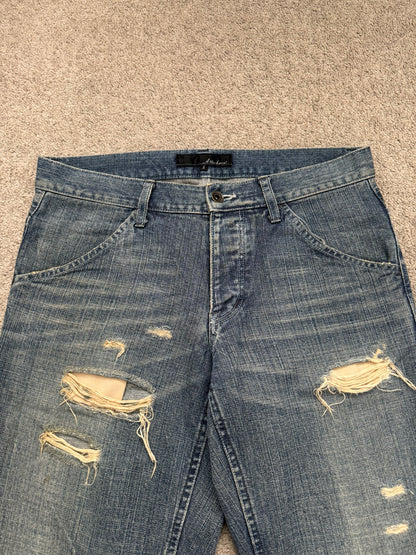 Kazuyuki Kumagai Attachment Distressed Flared Denim Jeans