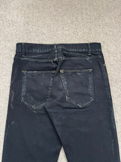 FW14 Saint Laurent by Hedi Slimane Oil Stain Crash Distress Denim Jeans