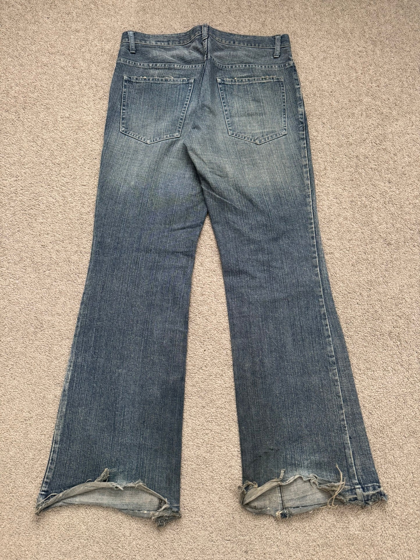 Kazuyuki Kumagai Attachment Distressed Flared Denim Jeans