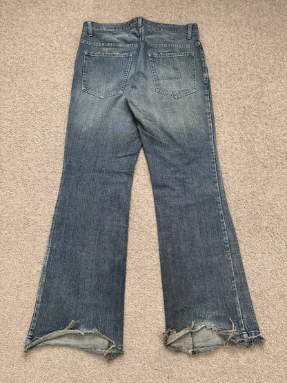 Kazuyuki Kumagai Attachment Distressed Flared Denim Jeans