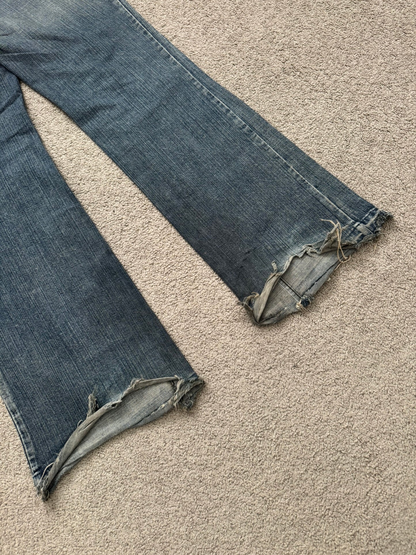 Kazuyuki Kumagai Attachment Distressed Flared Denim Jeans