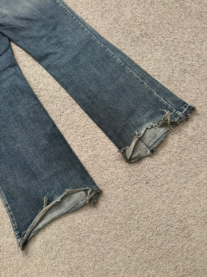 Kazuyuki Kumagai Attachment Distressed Flared Denim Jeans