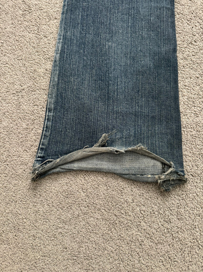 Kazuyuki Kumagai Attachment Distressed Flared Denim Jeans