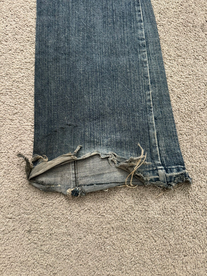 Kazuyuki Kumagai Attachment Distressed Flared Denim Jeans