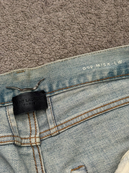 SS16 Saint Laurent by Hedi Slimane Mudwash Crash Distressed Denim Jeans
