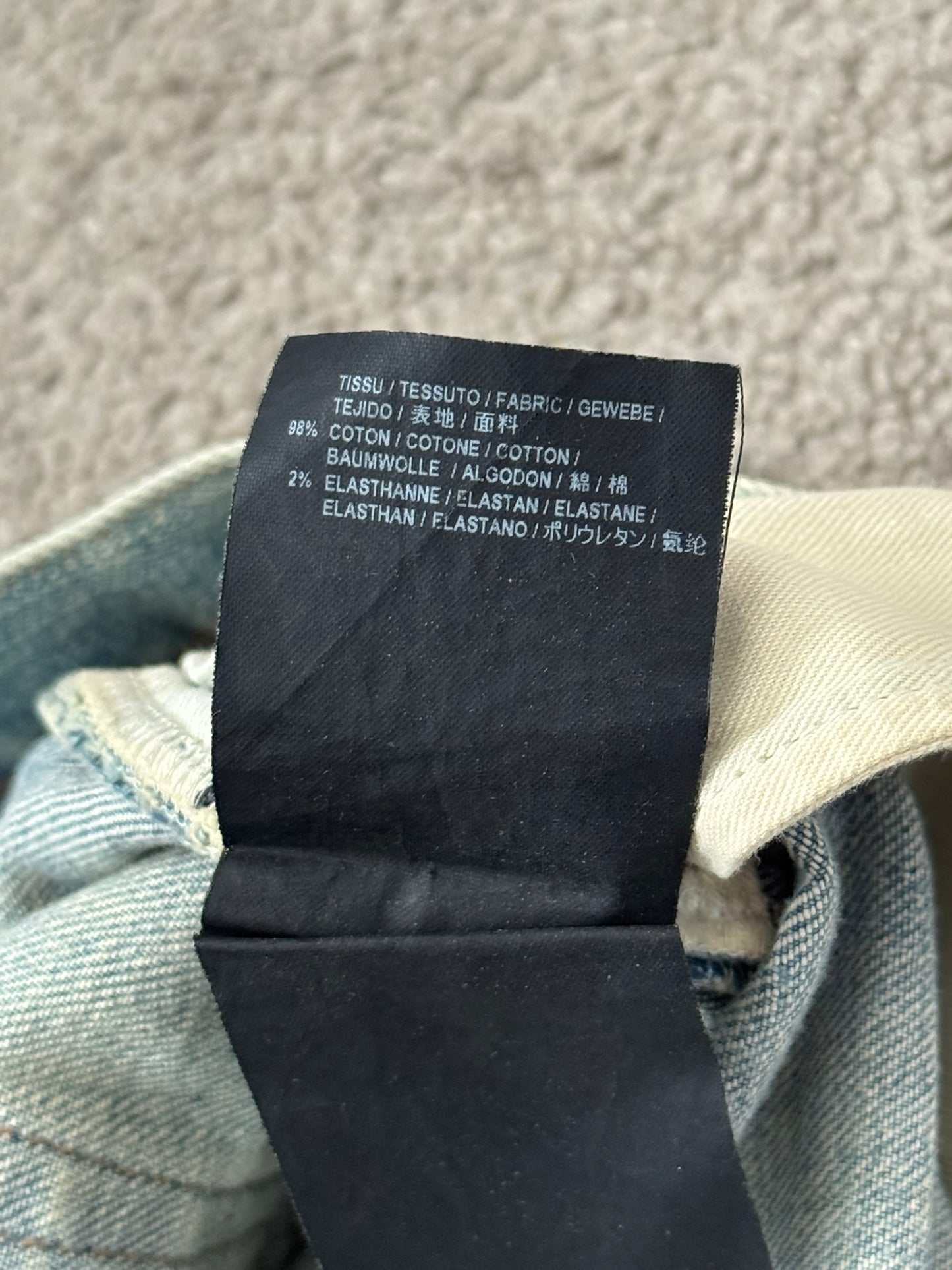 SS16 Saint Laurent by Hedi Slimane Mudwash Crash Distressed Denim Jeans