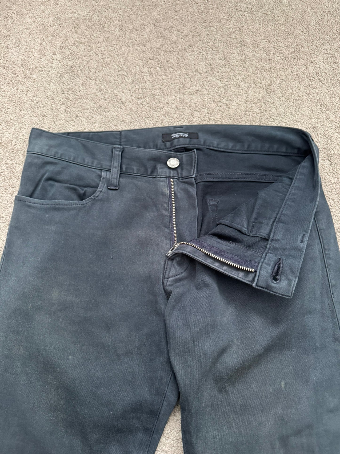 SS11 Undercover "Underman" Lightning Bolt Faded Denim Jeans
