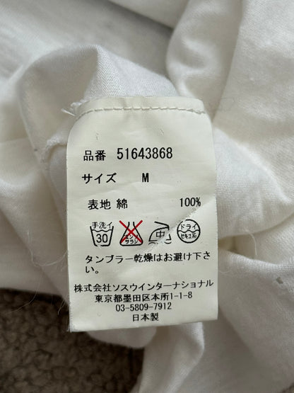 Mihara Yasuhiro White/Navy Distressed Shotgun Striped T Shirt