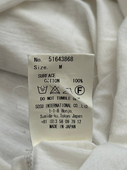 Mihara Yasuhiro White/Navy Distressed Shotgun Striped T Shirt