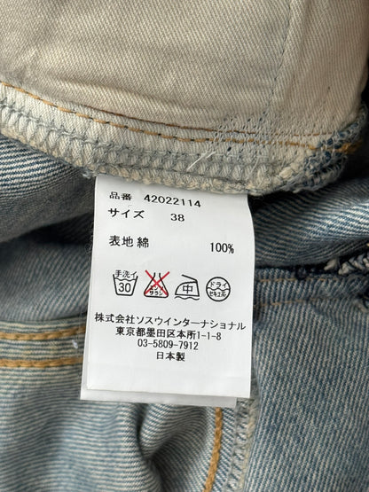Mihara Yasuhiro Distressed Crash Red Stitch Denim Jeans