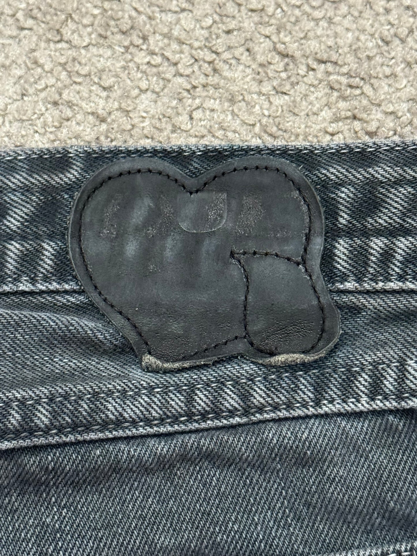 FW07 Number (N)ine Mudwash Crying Heart Pain Denim Jeans