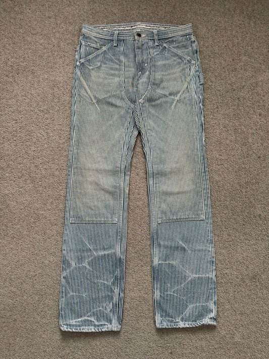 SS08 Number (N)ine Mudwash Hickory Striped Double Knee Jeans