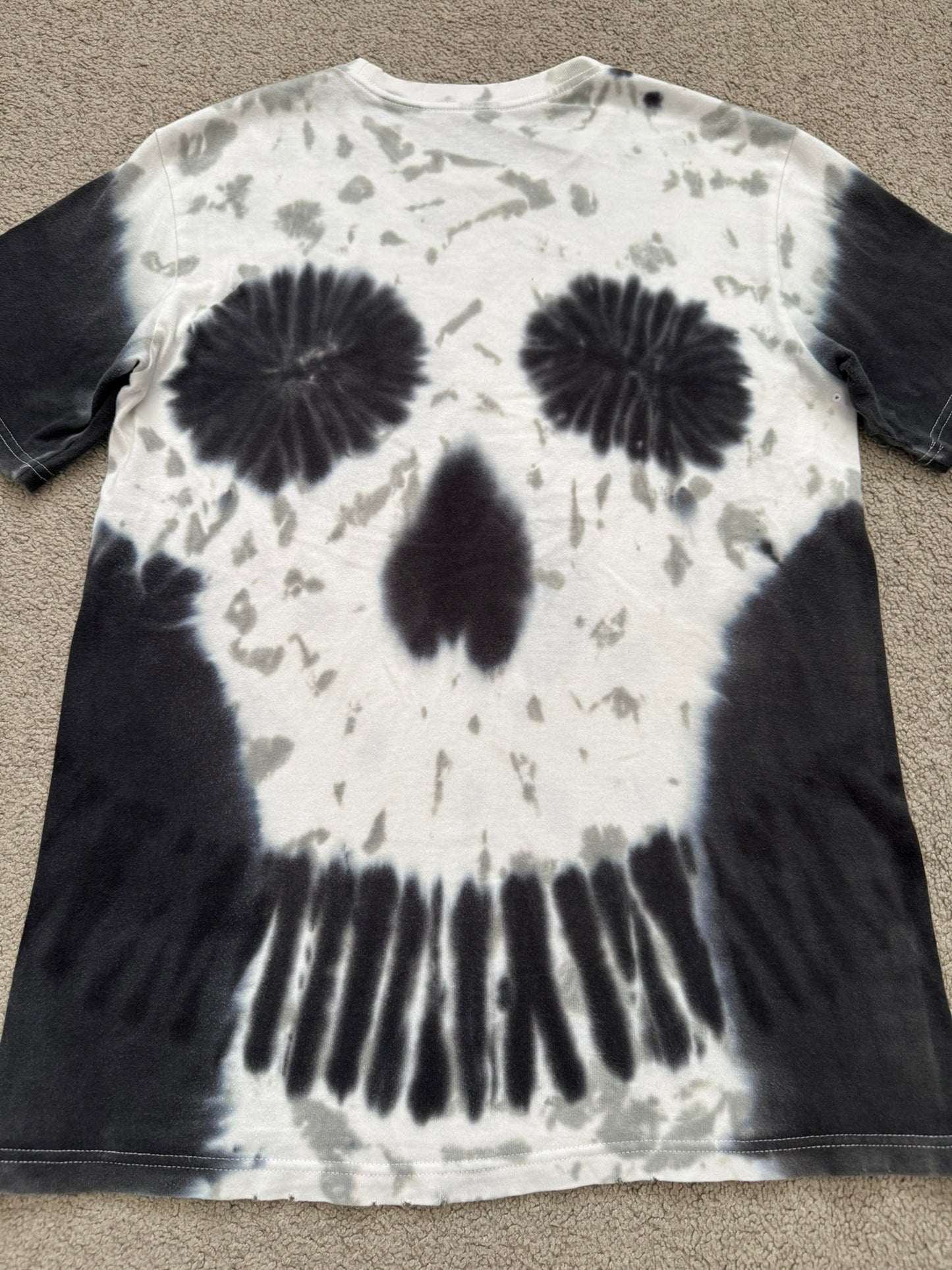 SS06 Number (N)ine Black Tie Dye Skull T Shirt