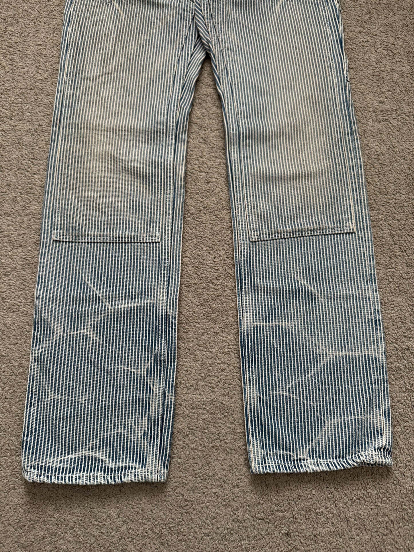 SS08 Number (N)ine Mudwash Hickory Striped Double Knee Jeans