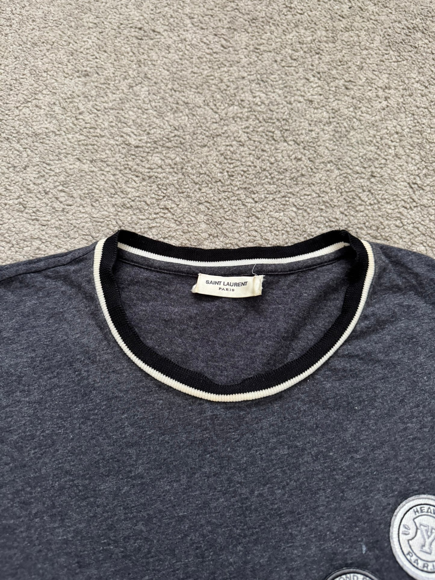 SS18 Saint Laurent Paris "Love Me Forever" Patch T Shirt