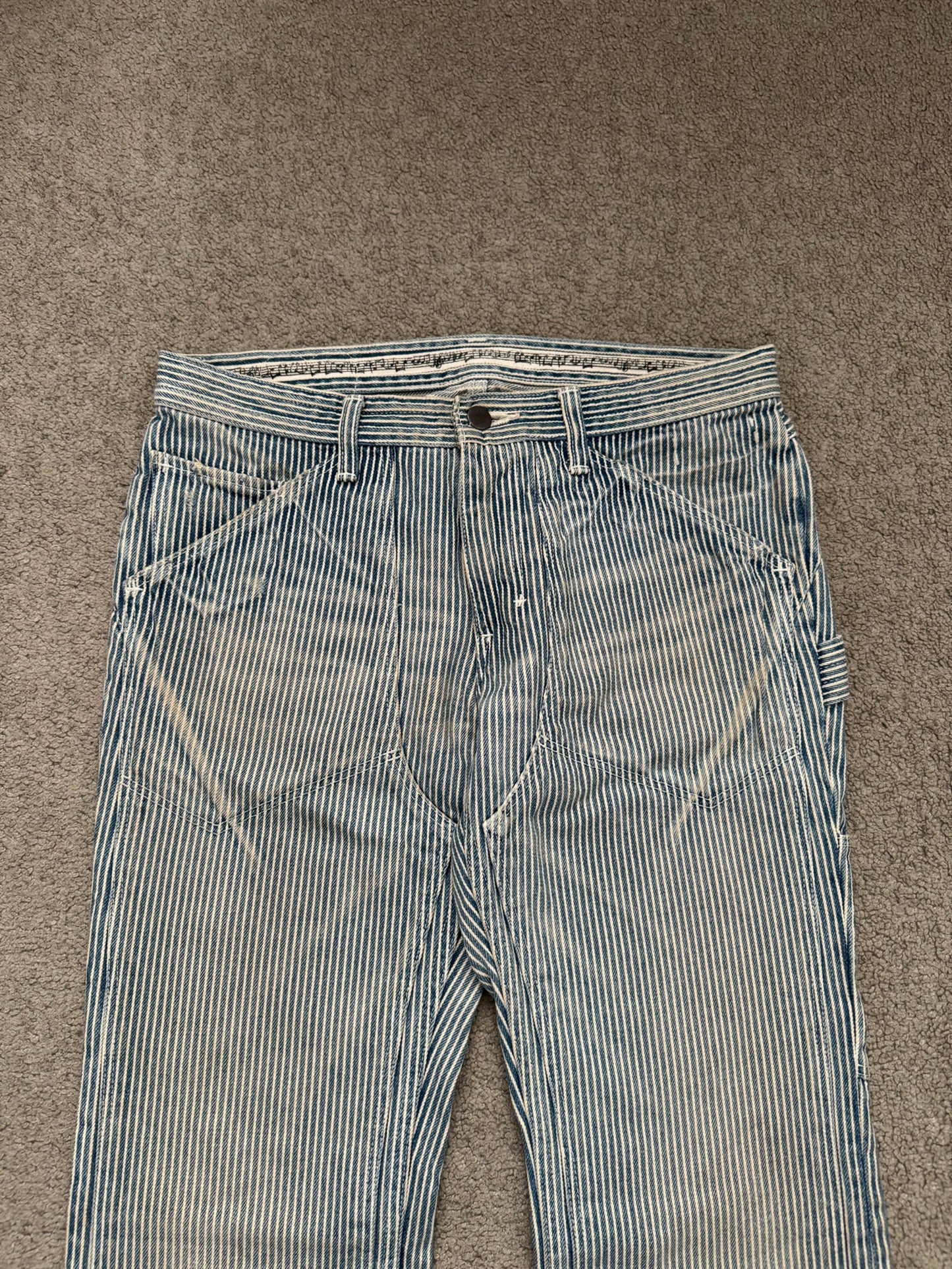 SS08 Number (N)ine Mudwash Hickory Striped Double Knee Jeans