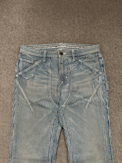 SS08 Number (N)ine Mudwash Hickory Striped Double Knee Jeans