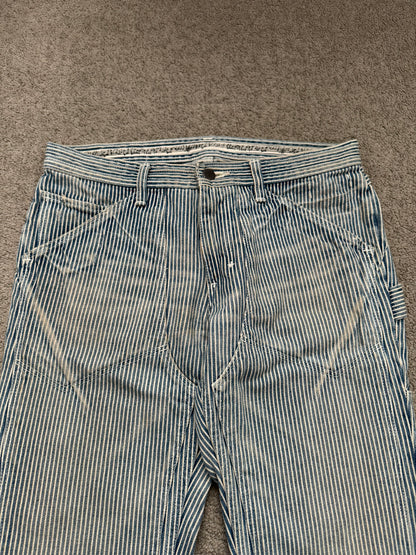 SS08 Number (N)ine Mudwash Hickory Striped Double Knee Jeans