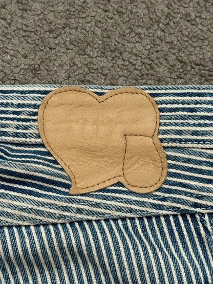 SS08 Number (N)ine Mudwash Hickory Striped Double Knee Jeans