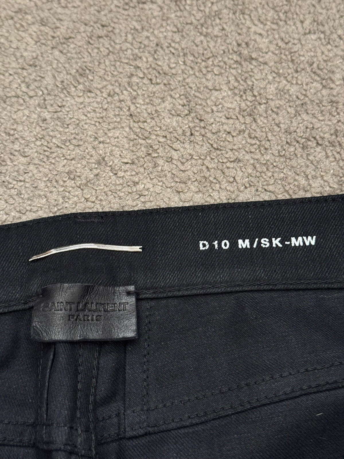 FW15 Saint Laurent by Hedi Slimane Black Waxed D10 Denim Jeans