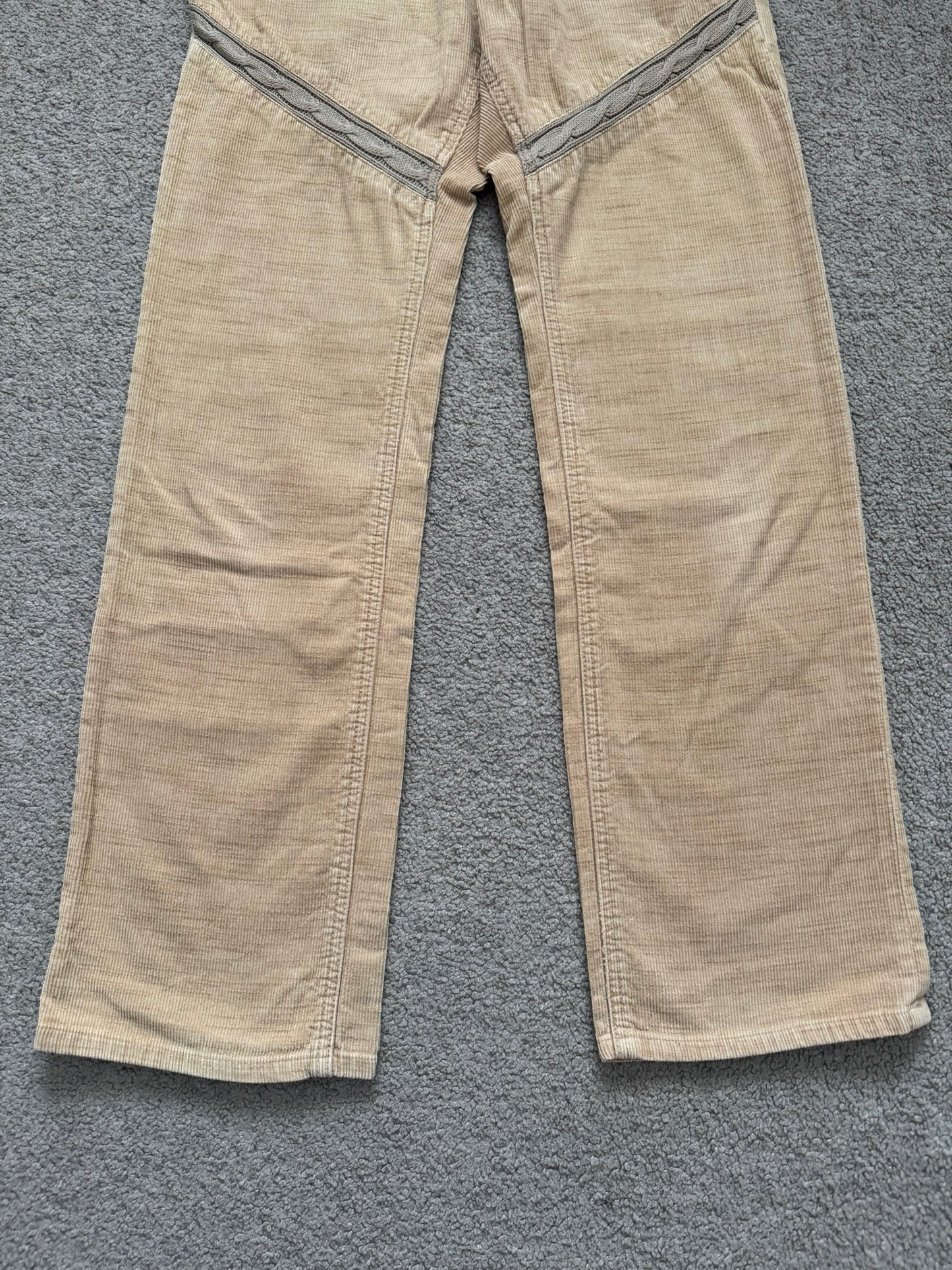 AW03 Number (N)ine Cable Knit Crying Heart Corduroy Pants