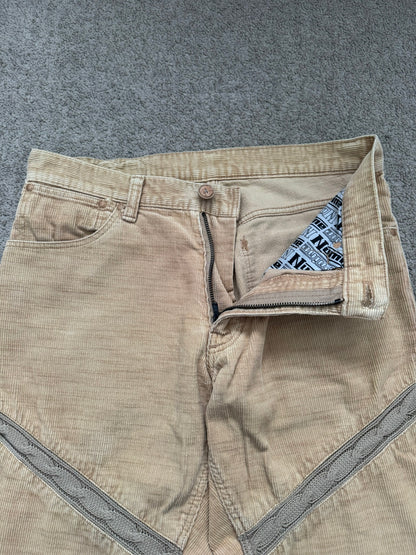 AW03 Number (N)ine Cable Knit Crying Heart Corduroy Pants