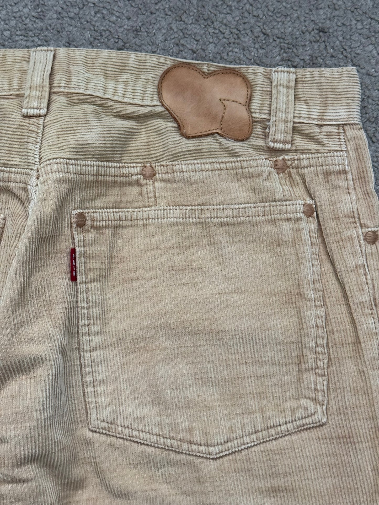 AW03 Number (N)ine Cable Knit Crying Heart Corduroy Pants