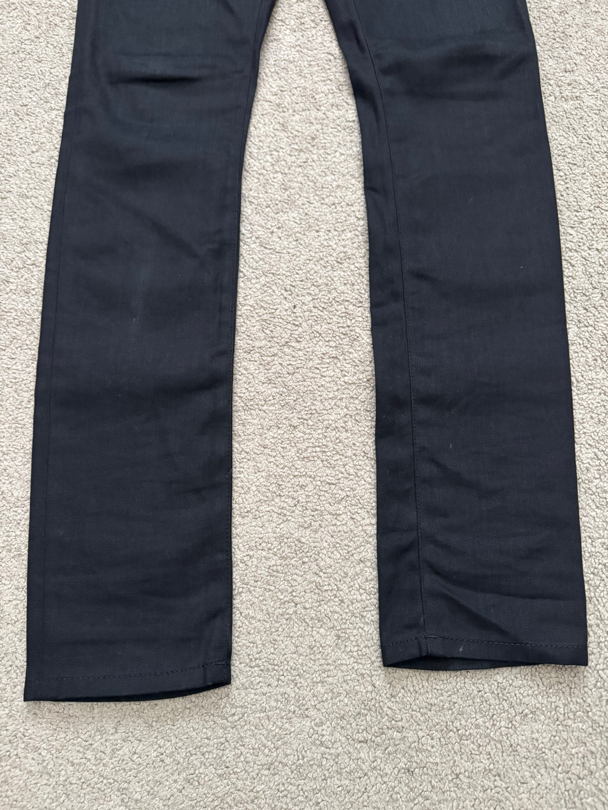FW15 Saint Laurent by Hedi Slimane Black Waxed D10 Denim Jeans