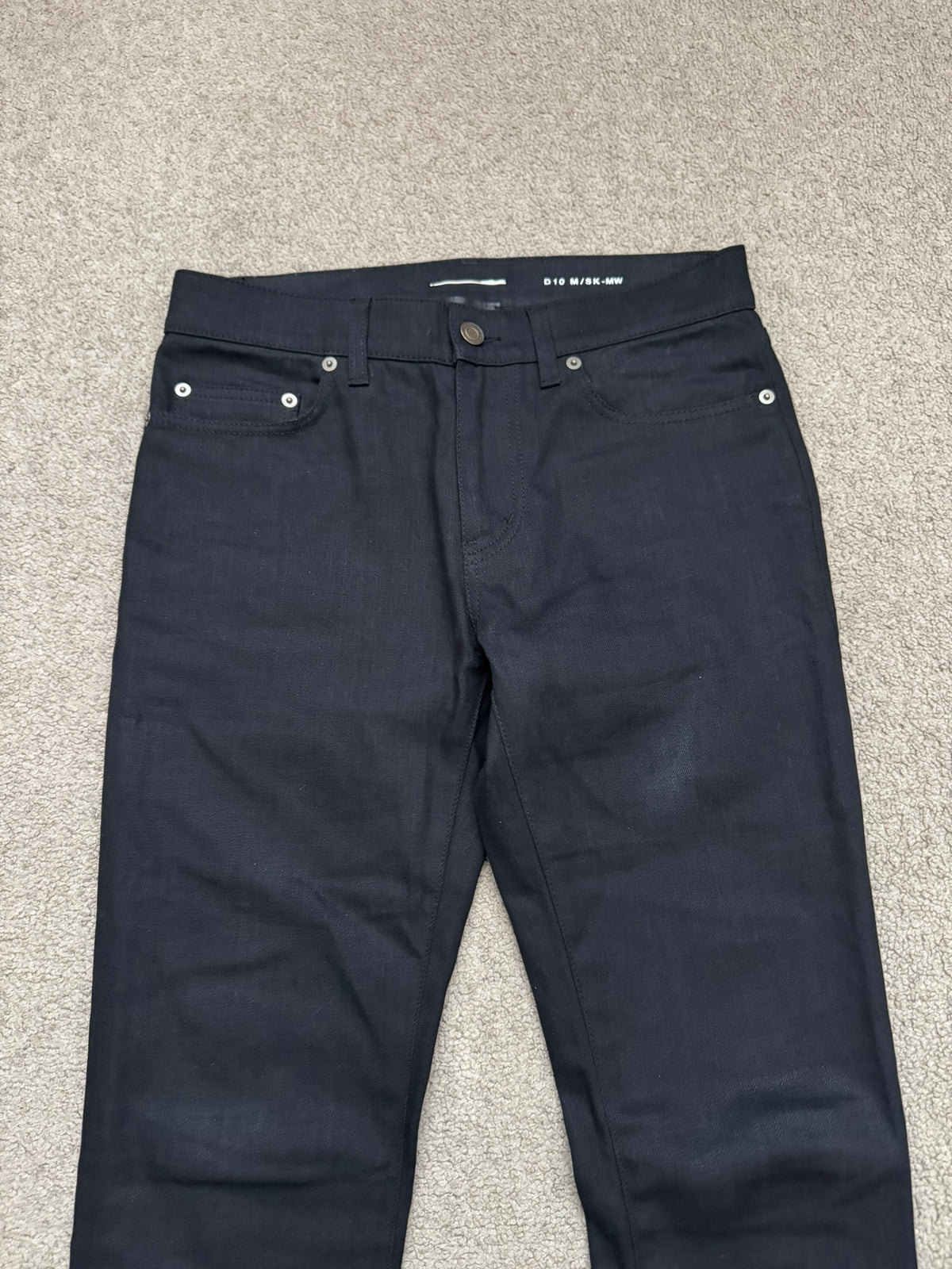 FW15 Saint Laurent by Hedi Slimane Black Waxed D10 Denim Jeans
