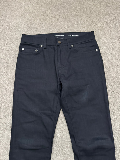 FW15 Saint Laurent by Hedi Slimane Black Waxed D10 Denim Jeans
