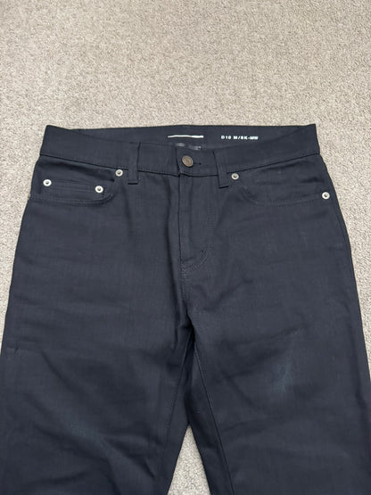 FW15 Saint Laurent by Hedi Slimane Black Waxed D10 Denim Jeans