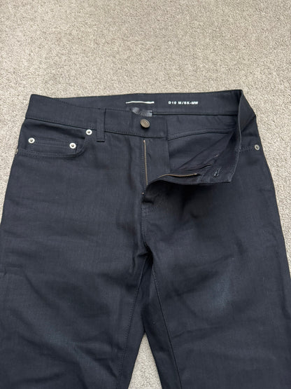 FW15 Saint Laurent by Hedi Slimane Black Waxed D10 Denim Jeans