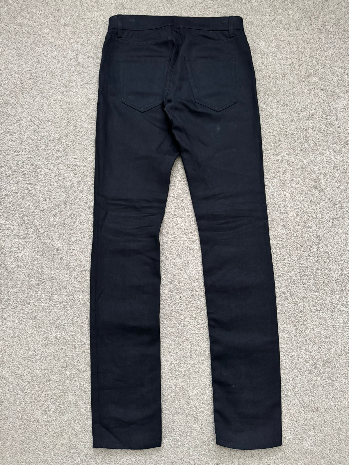 FW15 Saint Laurent by Hedi Slimane Black Waxed D10 Denim Jeans