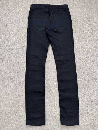 FW15 Saint Laurent by Hedi Slimane Black Waxed D10 Denim Jeans