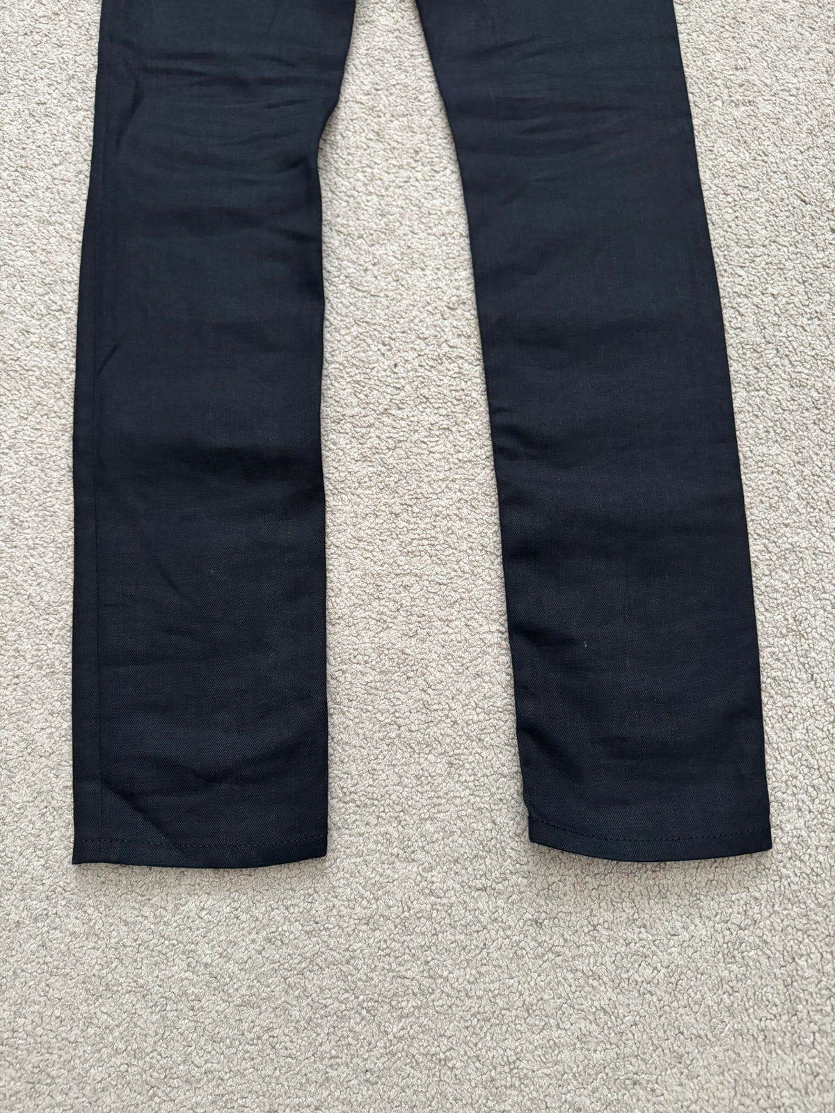 FW15 Saint Laurent by Hedi Slimane Black Waxed D10 Denim Jeans