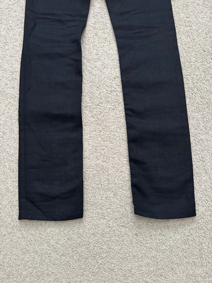 FW15 Saint Laurent by Hedi Slimane Black Waxed D10 Denim Jeans