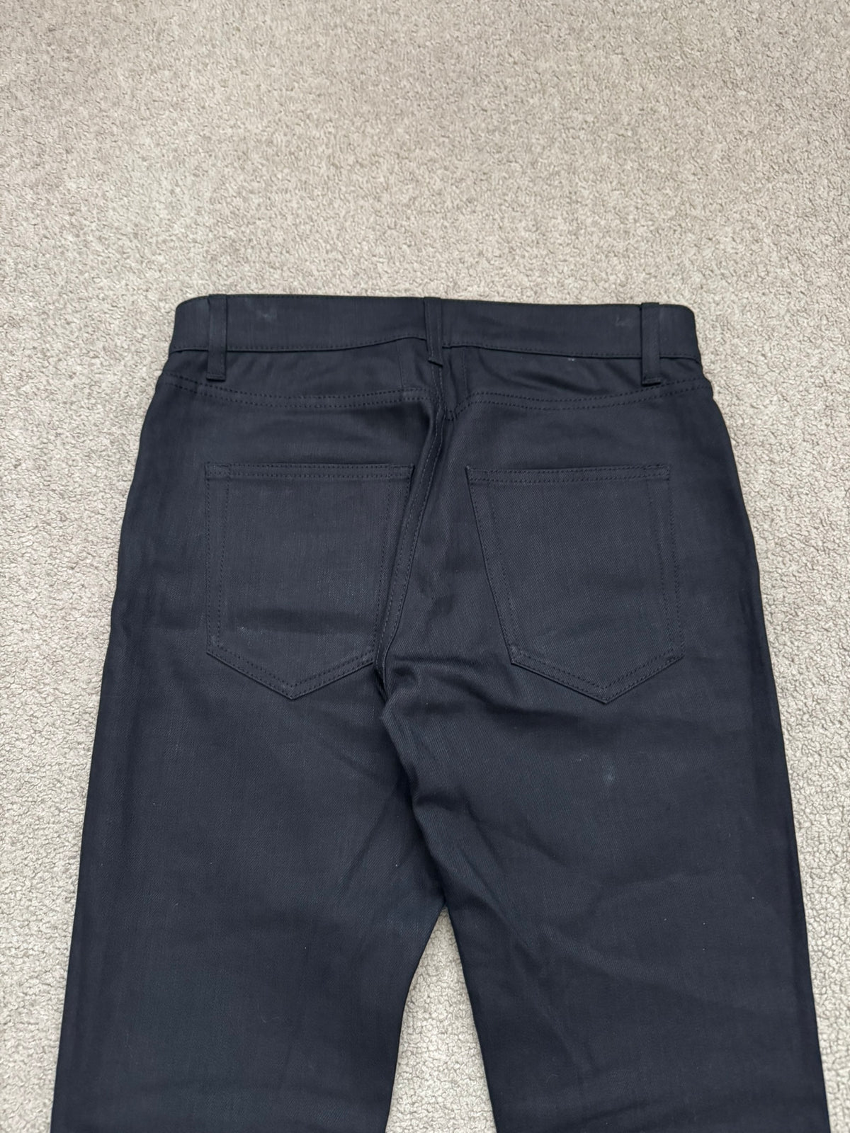 FW15 Saint Laurent by Hedi Slimane Black Waxed D10 Denim Jeans