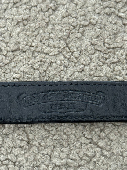 Chrome Hearts 3 Silver Cross Snap Button Leather Bracelet