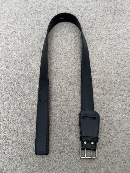 SS05 Dior Homme by Hedi Slimane Double Prong Black Leather Belt