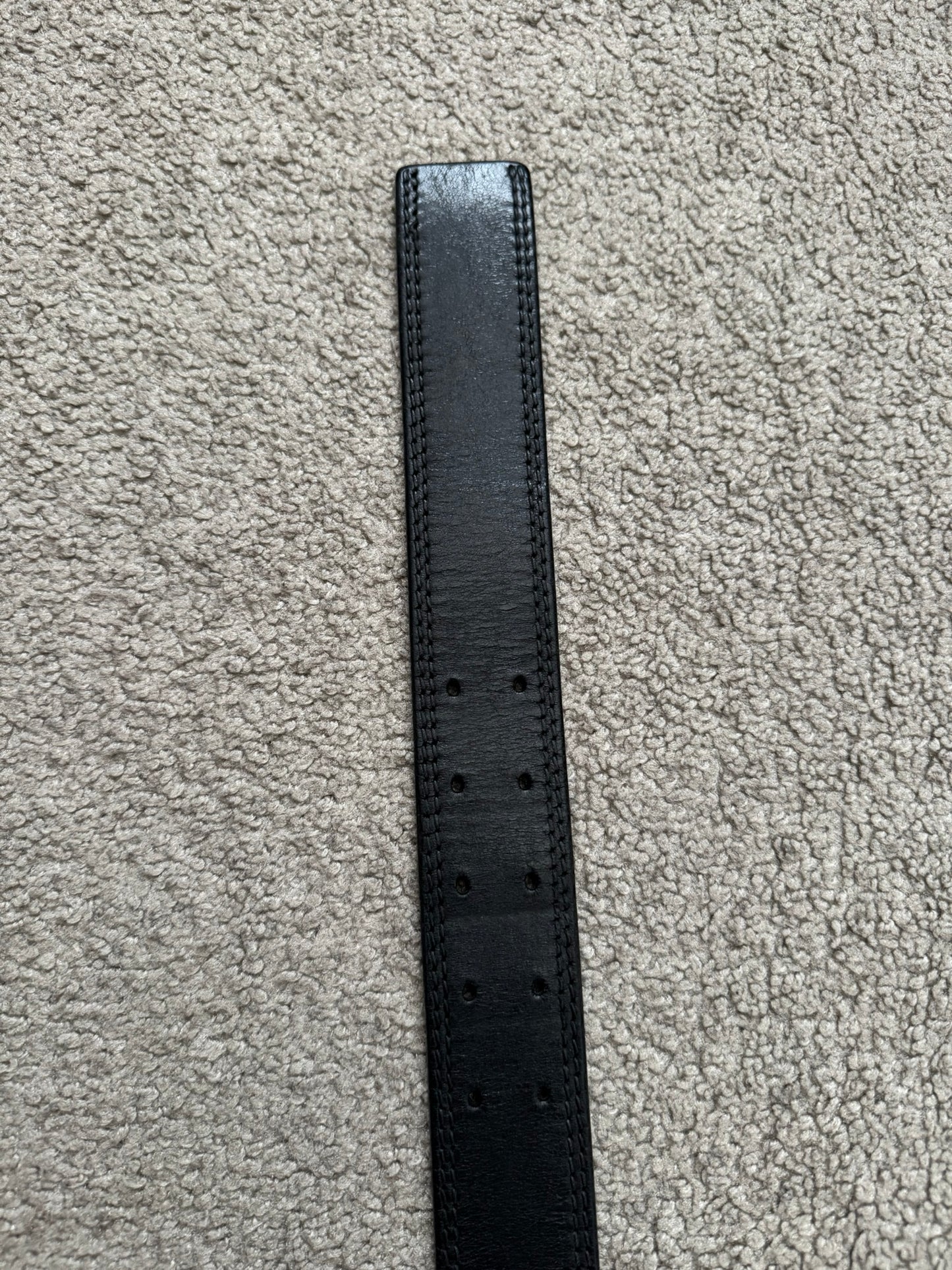 SS05 Dior Homme by Hedi Slimane Double Prong Black Leather Belt