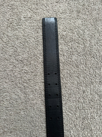 SS05 Dior Homme by Hedi Slimane Double Prong Black Leather Belt