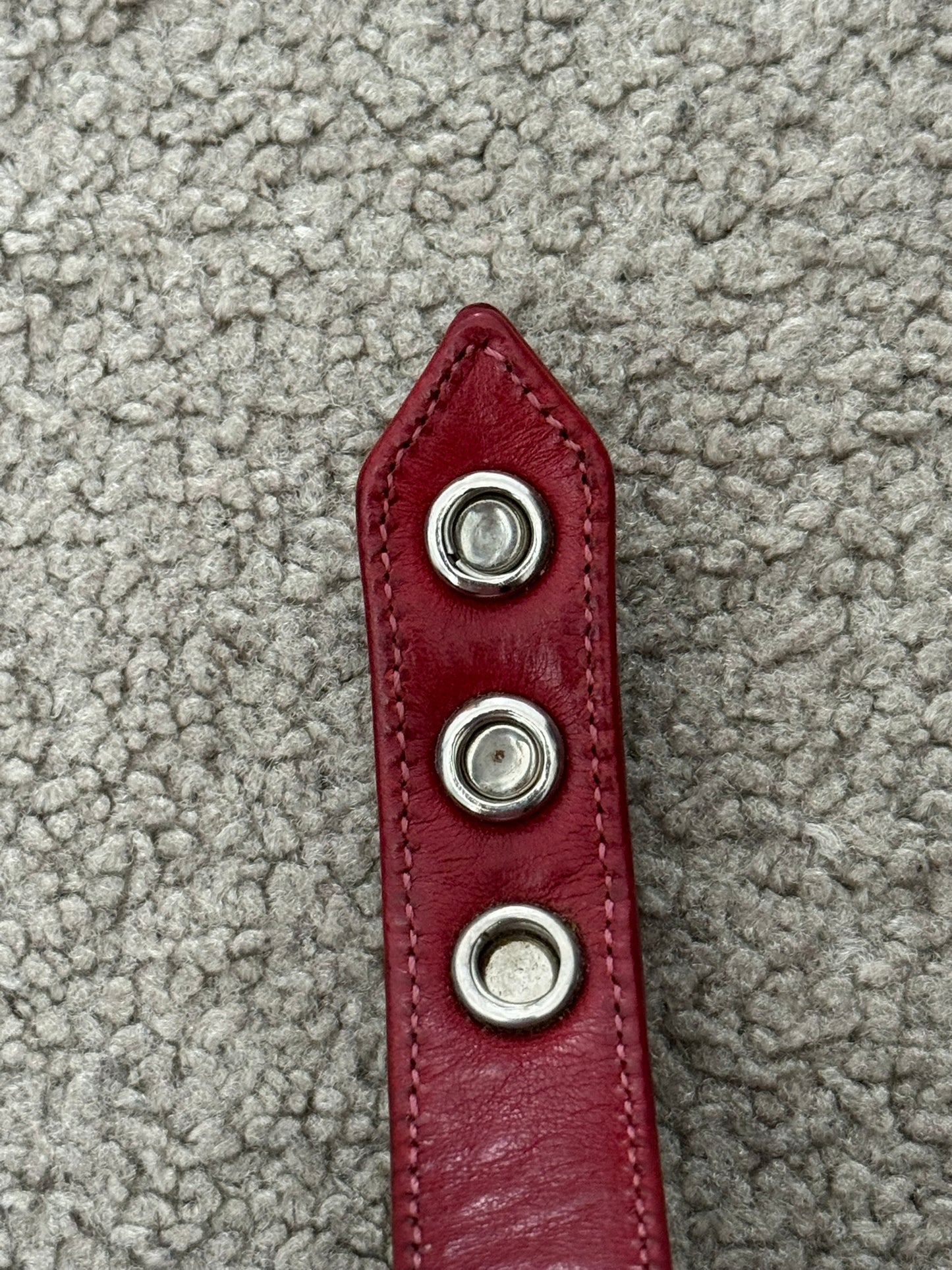 Chrome Hearts 3 Silver Rolling Stones Snap Button Leather Bracelet