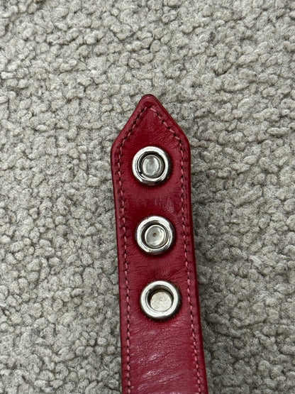 Chrome Hearts 3 Silver Rolling Stones Snap Button Leather Bracelet