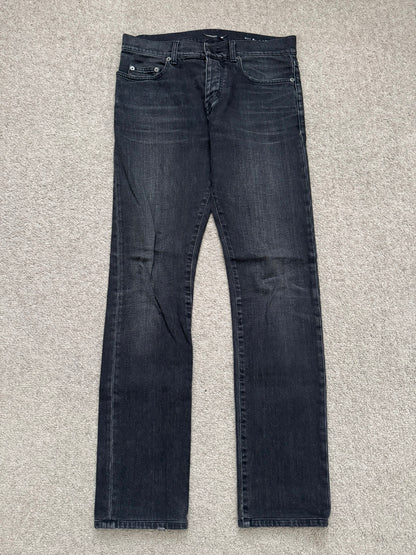 FW15 Saint Laurent by Hedi Slimane Black Washed D01 Denim Jeans