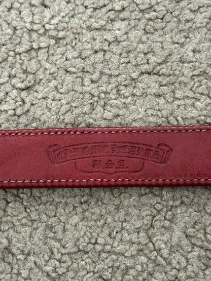 Chrome Hearts 3 Silver Rolling Stones Snap Button Leather Bracelet