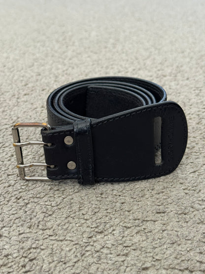 SS05 Dior Homme by Hedi Slimane Double Prong Black Leather Belt