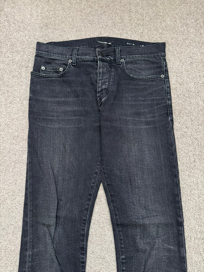 FW15 Saint Laurent by Hedi Slimane Black Washed D01 Denim Jeans