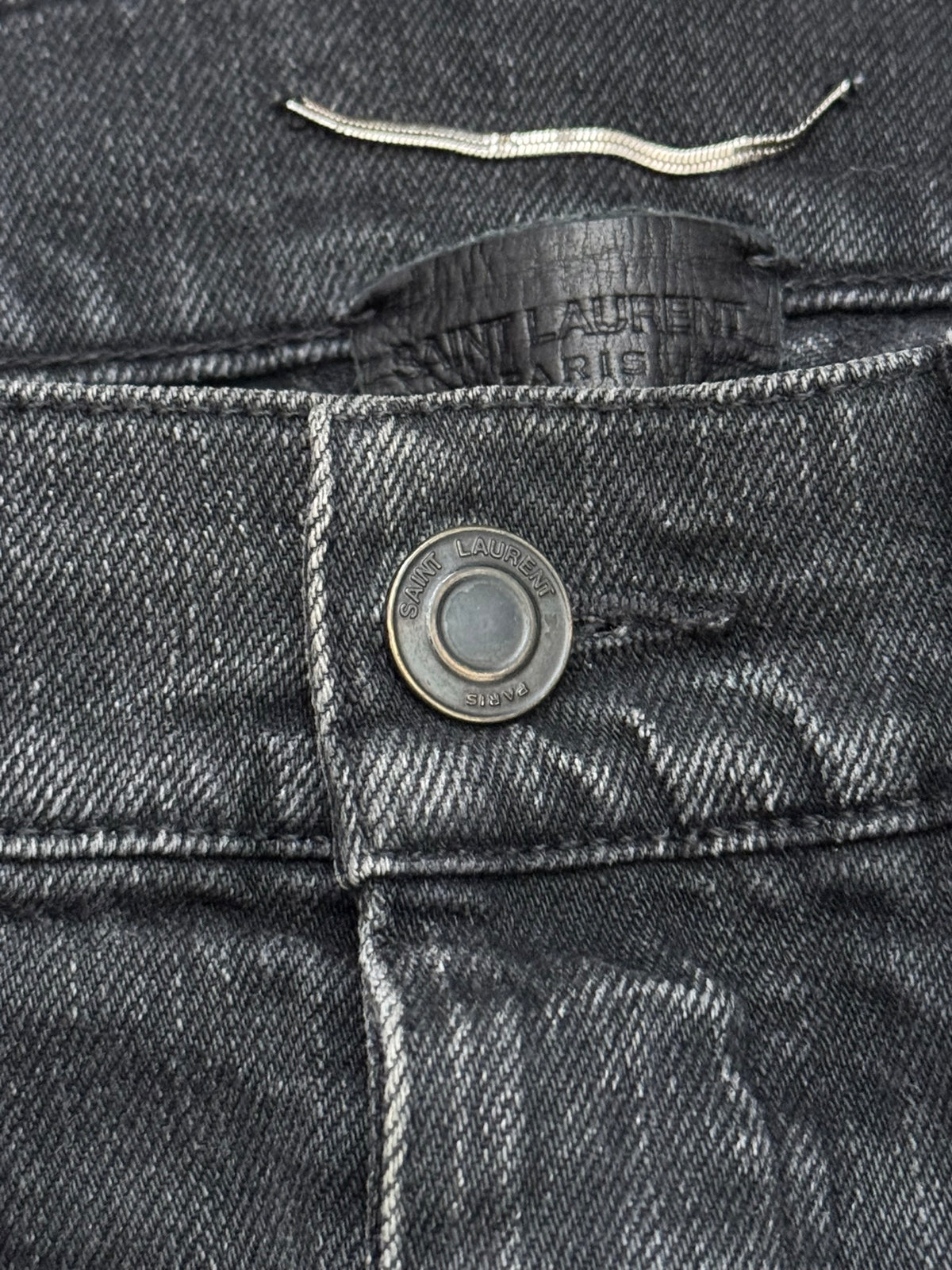 FW15 Saint Laurent by Hedi Slimane Black Washed D01 Denim Jeans